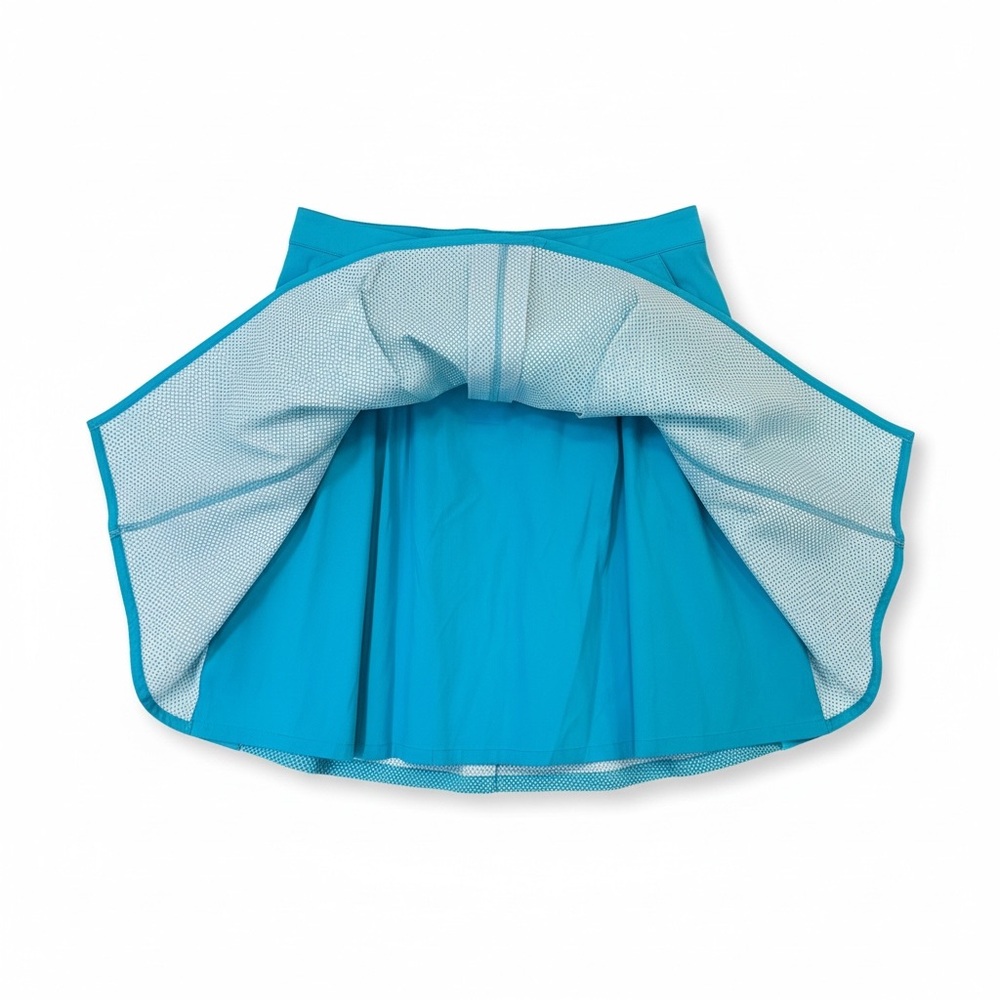 Talbots Turquoise/Teal Polka Dot, Pleated A-Line, Fit & Flare, Lined, size 4P - Picture 5 of 5
